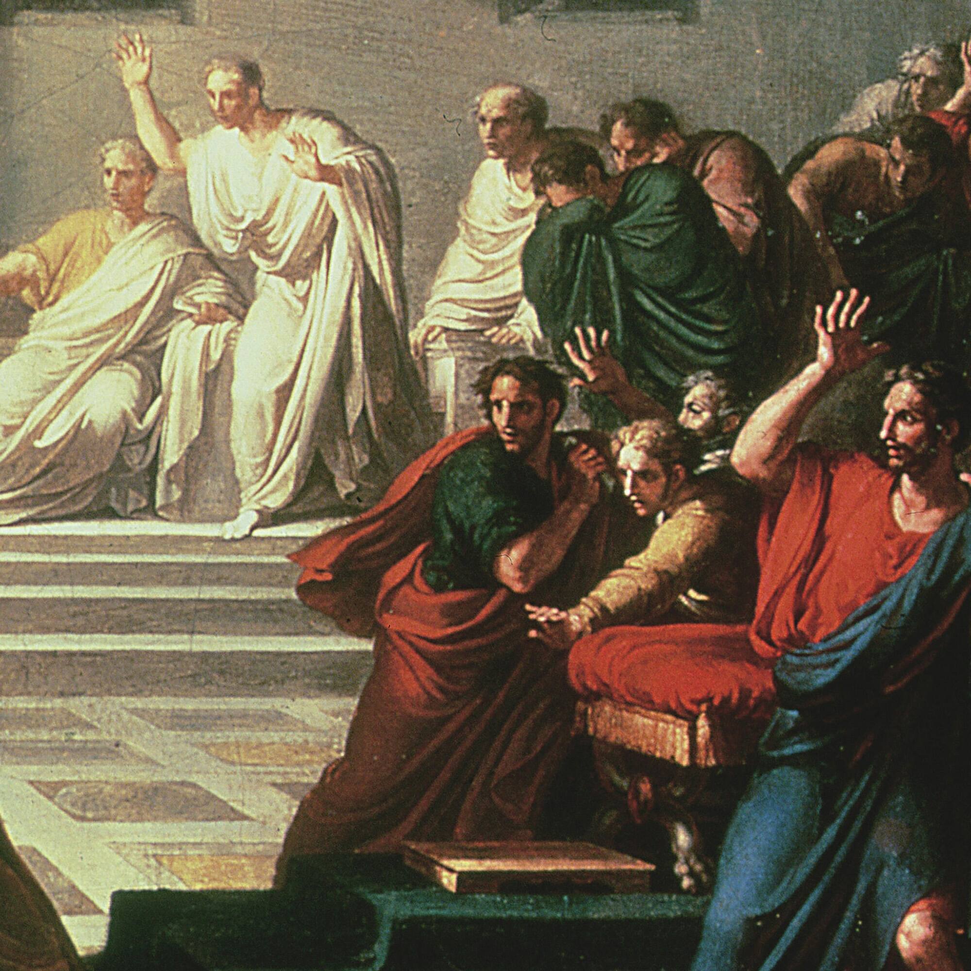 Design Toscano Death of Julius Caesar Canvas Replica Painting Wall Décor